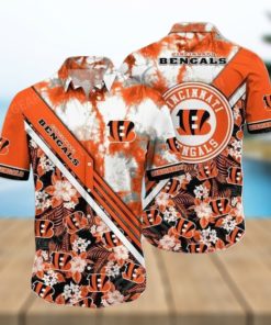 NFL Cincinnati Bengals Orange White Hawaiian Shirt