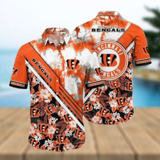 NFL Cincinnati Bengals Orange White Hawaiian Shirt