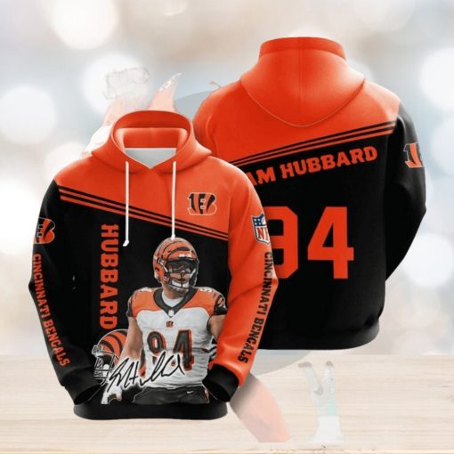 NFL Cincinnati Bengals Sam Hubbard Orange Black Pullover Hoodie