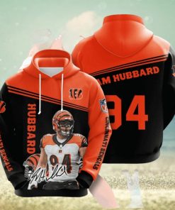 NFL Cincinnati Bengals Sam Hubbard Orange Black Pullover Hoodie