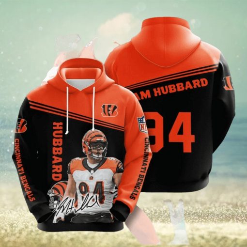 NFL Cincinnati Bengals Sam Hubbard Orange Black Pullover Hoodie