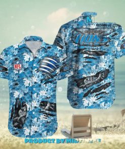 NFL Detroit Lions Floral Hawaiian Shirt