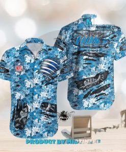 NFL Detroit Lions Floral Hawaiian Shirt