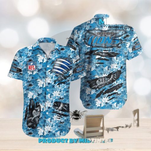 NFL Detroit Lions Floral Hawaiian Shirt