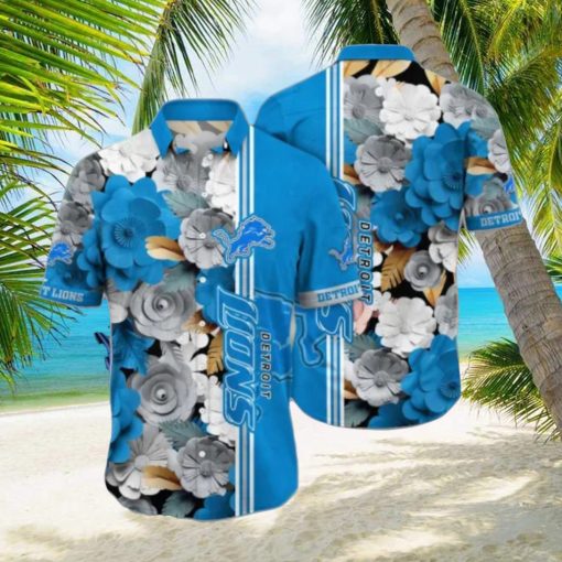 NFL Detroit Lions Flower Hawaii Shirt Summer Football Shirts Style Gift For Men Women