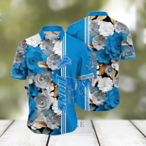 NFL Detroit Lions Flower Hawaii Shirt Summer Football Shirts Style Gift For Men Women