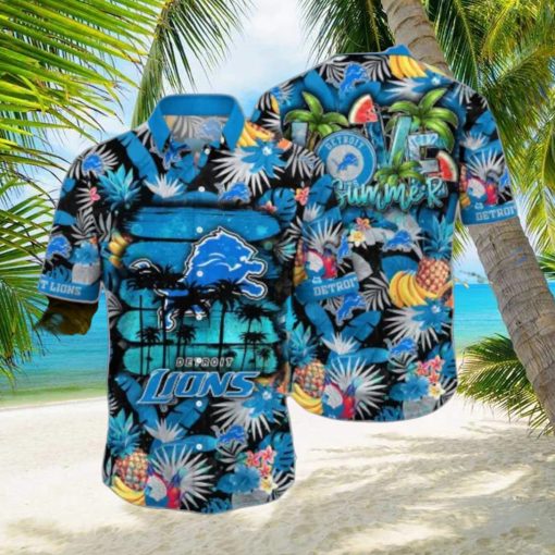 NFL Detroit Lions Flower Hawaii Shirt Summer Football Shirts Style Gift
