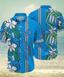 NFL Detroit Lions Hawaiian Shirt Flower Chic Summer Gift For Fans