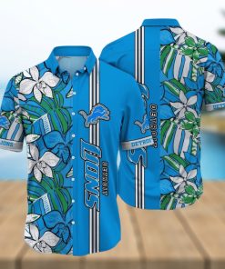 NFL Detroit Lions Hawaiian Shirt Flower Chic Summer Gift For Fans