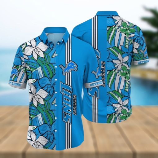 NFL Detroit Lions Hawaiian Shirt Flower Chic Summer Gift For Fans