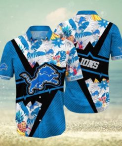 NFL Detroit Lions Hawaiian Shirt Flower Island Tropical Flower Style Shirt