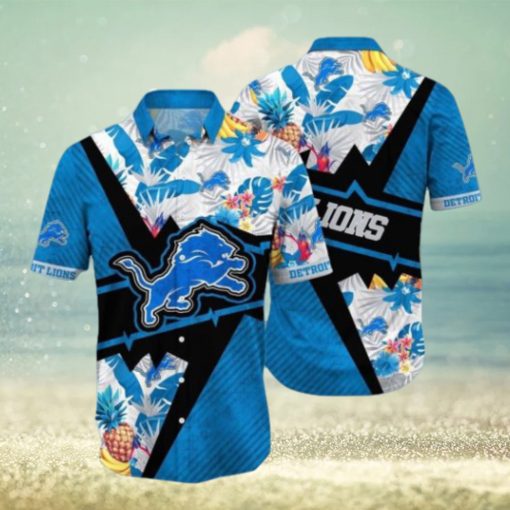 NFL Detroit Lions Hawaiian Shirt Flower Island Tropical Flower Style Shirt