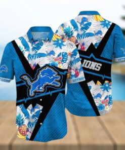 NFL Detroit Lions Hawaiian Shirt Flower Island Tropical Flower Style Shirt