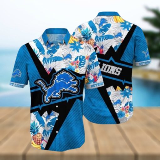 NFL Detroit Lions Hawaiian Shirt Flower Island Tropical Flower Style Shirt