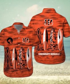 NFL Fan Fashion Cincinnati Bengals Tropical Button Up Hawaiian Shirt Style