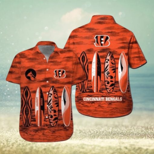 NFL Fan Fashion Cincinnati Bengals Tropical Button Up Hawaiian Shirt Style