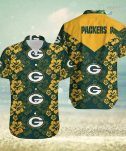 NFL Green Bay Packers Green Yellow Flower Hawaiian Shirt