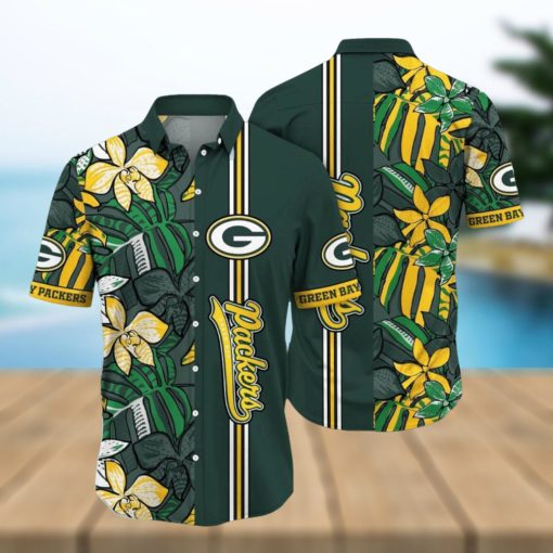 NFL Green Bay Packers Hawaiian Shirt Flower Chic Summer Gift For Fans