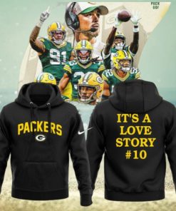 NFL Green Bay Packers It’s A Love Story 10 Hoodie – Black