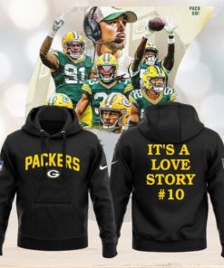 NFL Green Bay Packers It’s A Love Story 10 Hoodie – Black