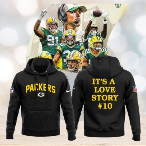 NFL Green Bay Packers It’s A Love Story 10 Hoodie – Black