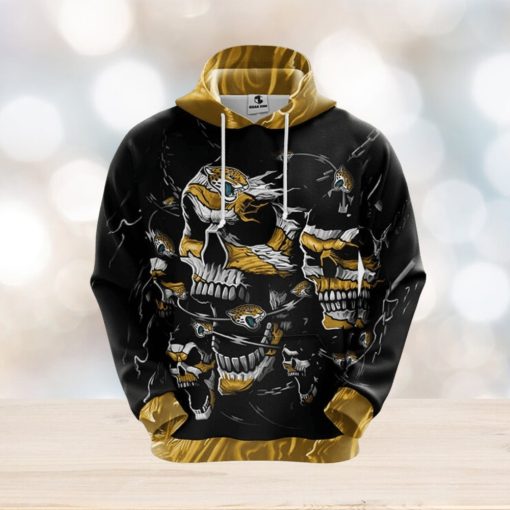 NFL Jacksonville Jaguars Skull Funny Yellow 3D Hoodie Zip Hoodie For Men And Women Sport Gift