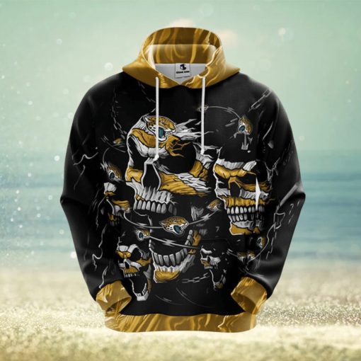 NFL Jacksonville Jaguars Skull Funny Yellow 3D Hoodie Zip Hoodie For Men And Women Sport Gift