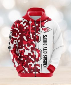 NFL Kansas City Chiefs Camouflage Red 3D Hoodie Zip Hoodie For Men And Women Sport Gift