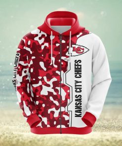 NFL Kansas City Chiefs Camouflage Red 3D Hoodie Zip Hoodie For Men And Women Sport Gift