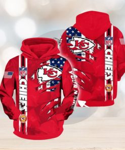 NFL Kansas City Chiefs Custom Name Red Pullover Hoodie