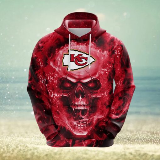 NFL Kansas City Chiefs Skull Funny Red 3D Hoodie Zip Hoodie For Men And Women Sport Gift