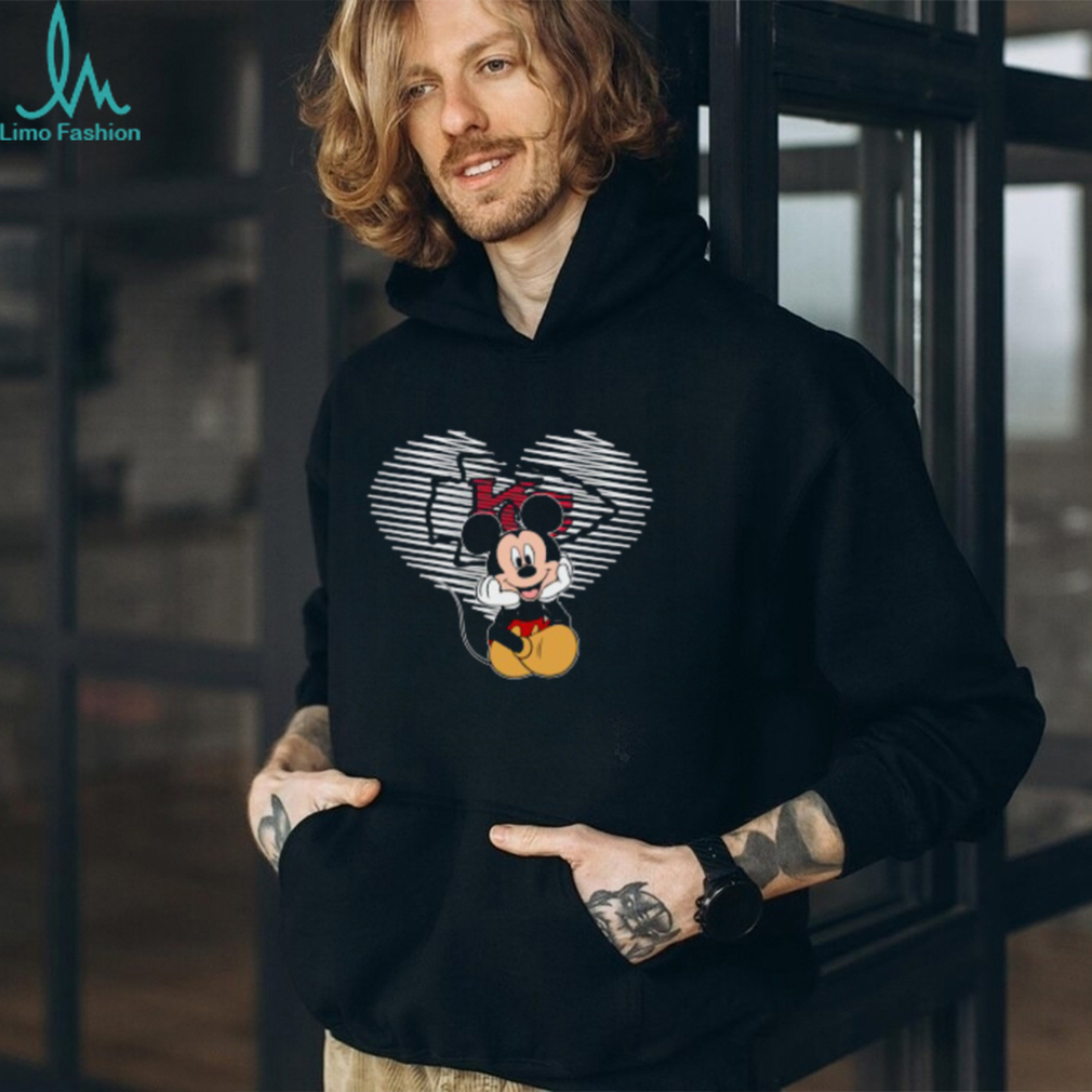 NFL Kansas City Chiefs The Heart Mickey Mouse Disney Football T Shirt NFL Kansas City Chiefs The Heart Mickey Mouse Disney Football T Shirt