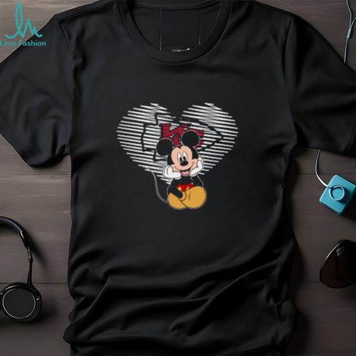 NFL Kansas City Chiefs The Heart Mickey Mouse Disney Football T Shirt