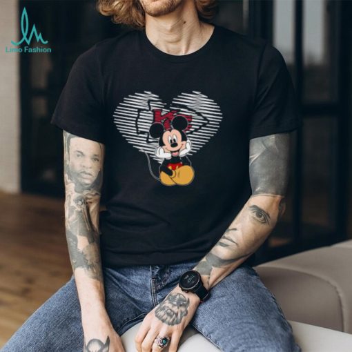 NFL Kansas City Chiefs The Heart Mickey Mouse Disney Football T Shirt