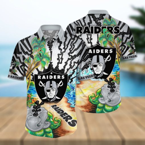 NFL Las Vegas Raiders Hawaiian Shirt Flower Hawaii Shirt