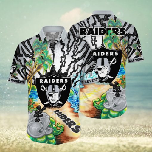 NFL Las Vegas Raiders Hawaiian Shirt Flower Hawaii Shirt