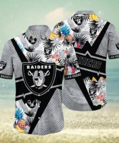 NFL Las Vegas Raiders Hawaiian Shirt Flower Island Tropical Flower Style Shirt