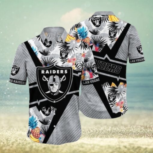 NFL Las Vegas Raiders Hawaiian Shirt Flower Island Tropical Flower Style Shirt