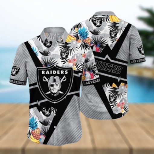 NFL Las Vegas Raiders Hawaiian Shirt Flower Island Tropical Flower Style Shirt