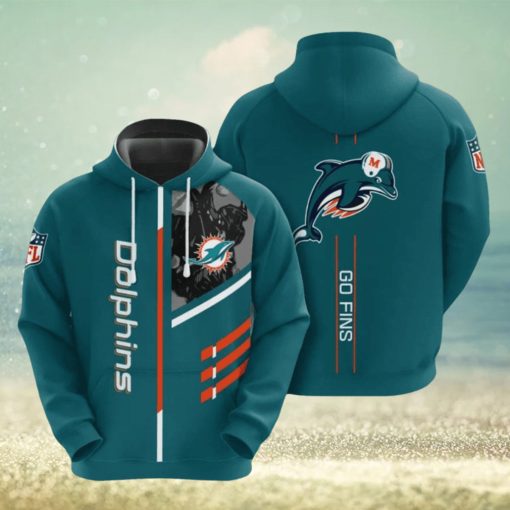NFL Miami Dolphins Big Logo Backside Go Fins Hoodies Print Full