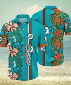 NFL Miami Dolphins Hawaiian Shirt Flower Chic Summer Gift For Fans