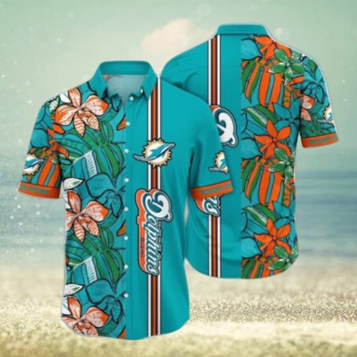 NFL Miami Dolphins Hawaiian Shirt Flower Chic Summer Gift For Fans