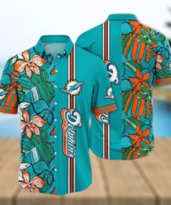 NFL Miami Dolphins Hawaiian Shirt Flower Chic Summer Gift For Fans