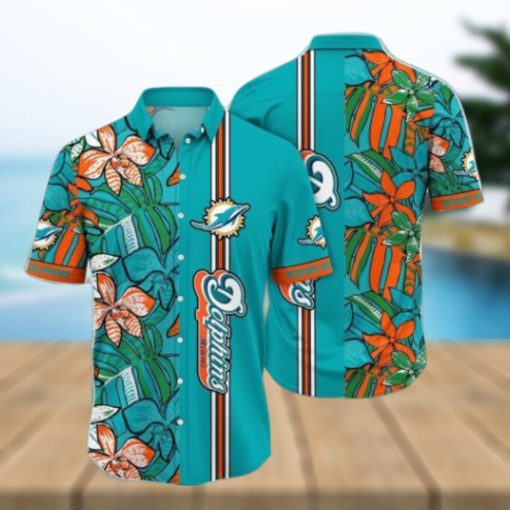 NFL Miami Dolphins Hawaiian Shirt Flower Chic Summer Gift For Fans