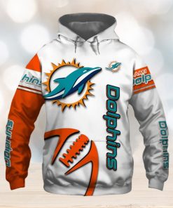 NFL Miami Dolphins White Orange Pullover Hoodie