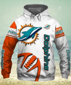 NFL Miami Dolphins White Orange Pullover Hoodie