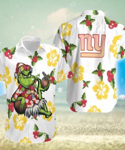 NFL New York Giants Aloha Grinch Relax Christmas Pattern Holly Hawaiian Shirt