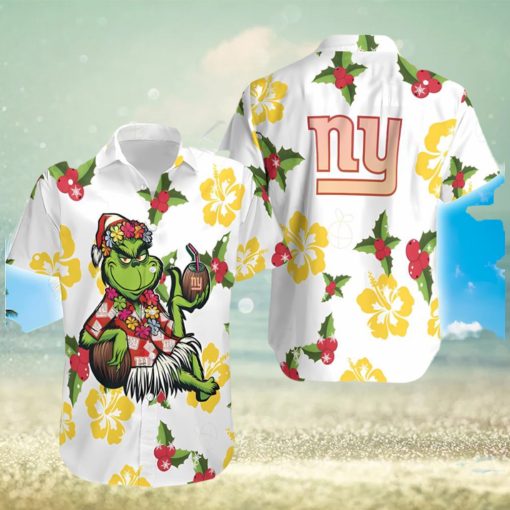 NFL New York Giants Aloha Grinch Relax Christmas Pattern Holly Hawaiian Shirt