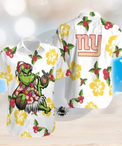 NFL New York Giants Aloha Grinch Relax Christmas Pattern Holly Hawaiian Shirt