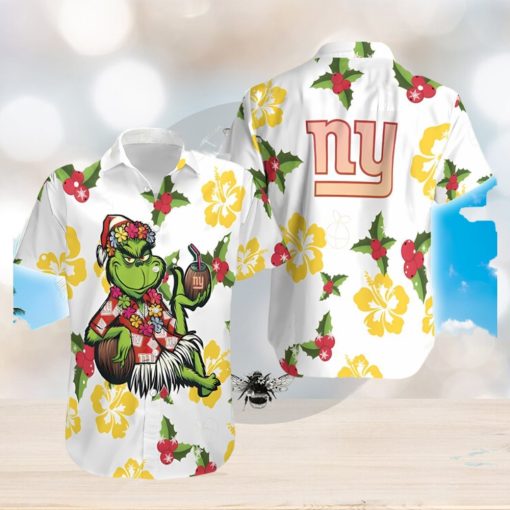 NFL New York Giants Aloha Grinch Relax Christmas Pattern Holly Hawaiian Shirt